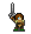 Katzia wearing equipped gear